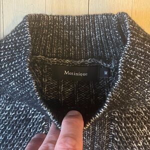 Men's Black/Grey Mock Turtleneck Sweater